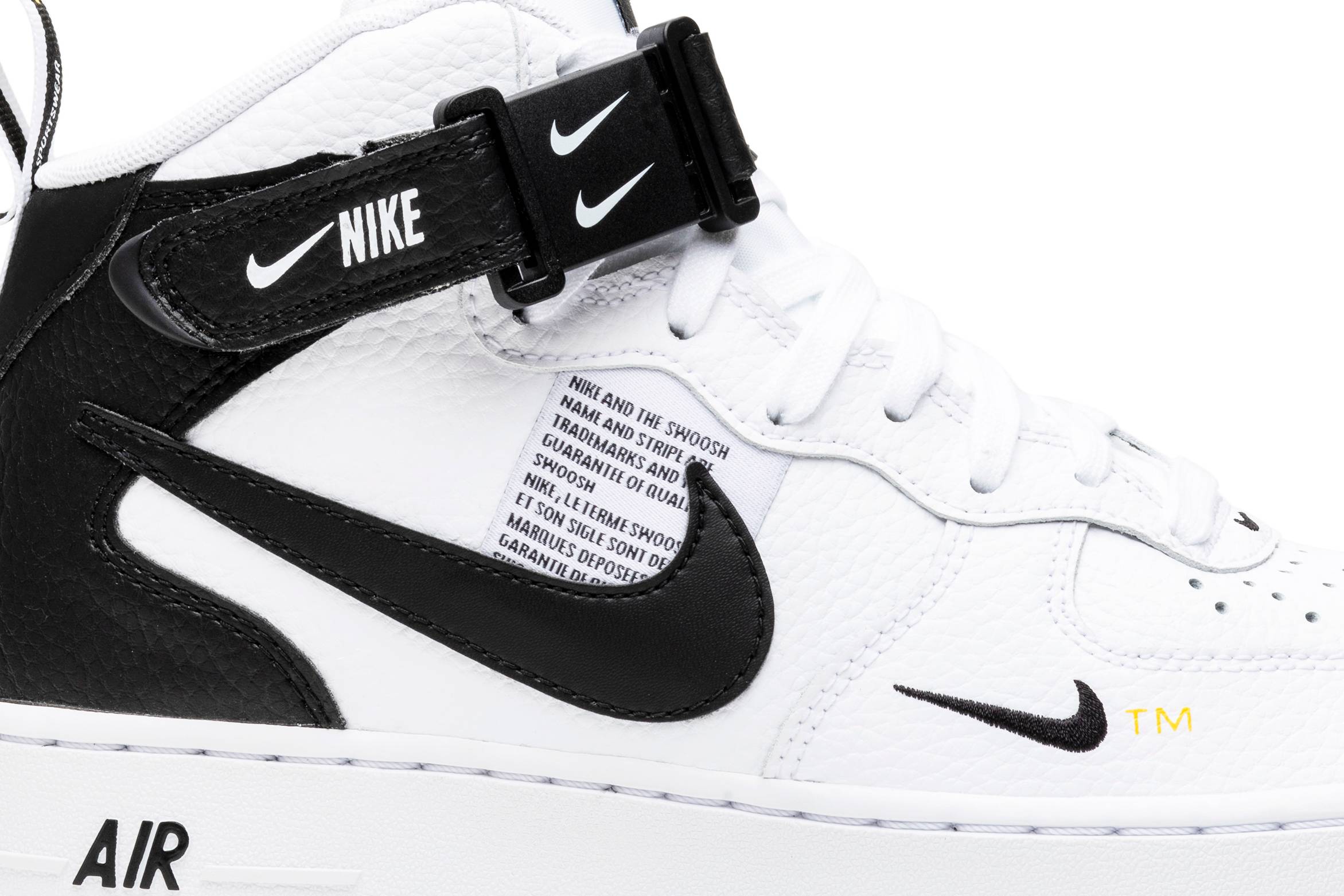 Nike Air Force 1 Mid Utility White Black 804609-103 - Image 9