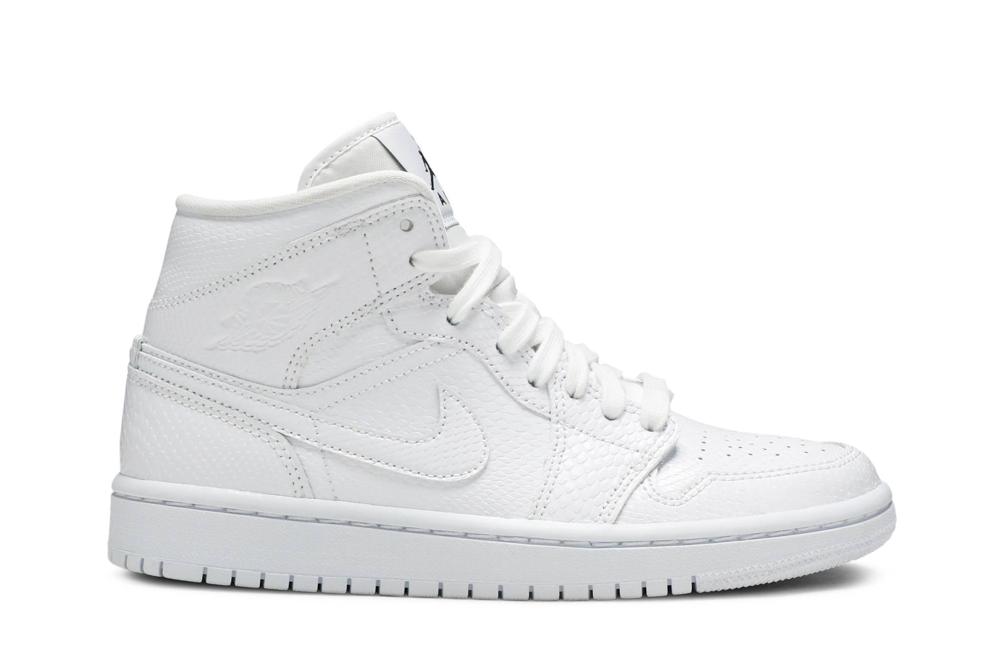 ( Women ) Air Jordan 1 Mid ‘White Snakeskin’ BQ6472-110