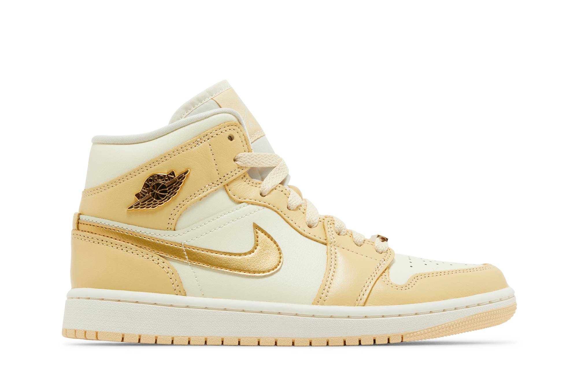 ( Women ) Air Jordan 1 Mid ‘Pale Vanilla Gold’ FB9892-200