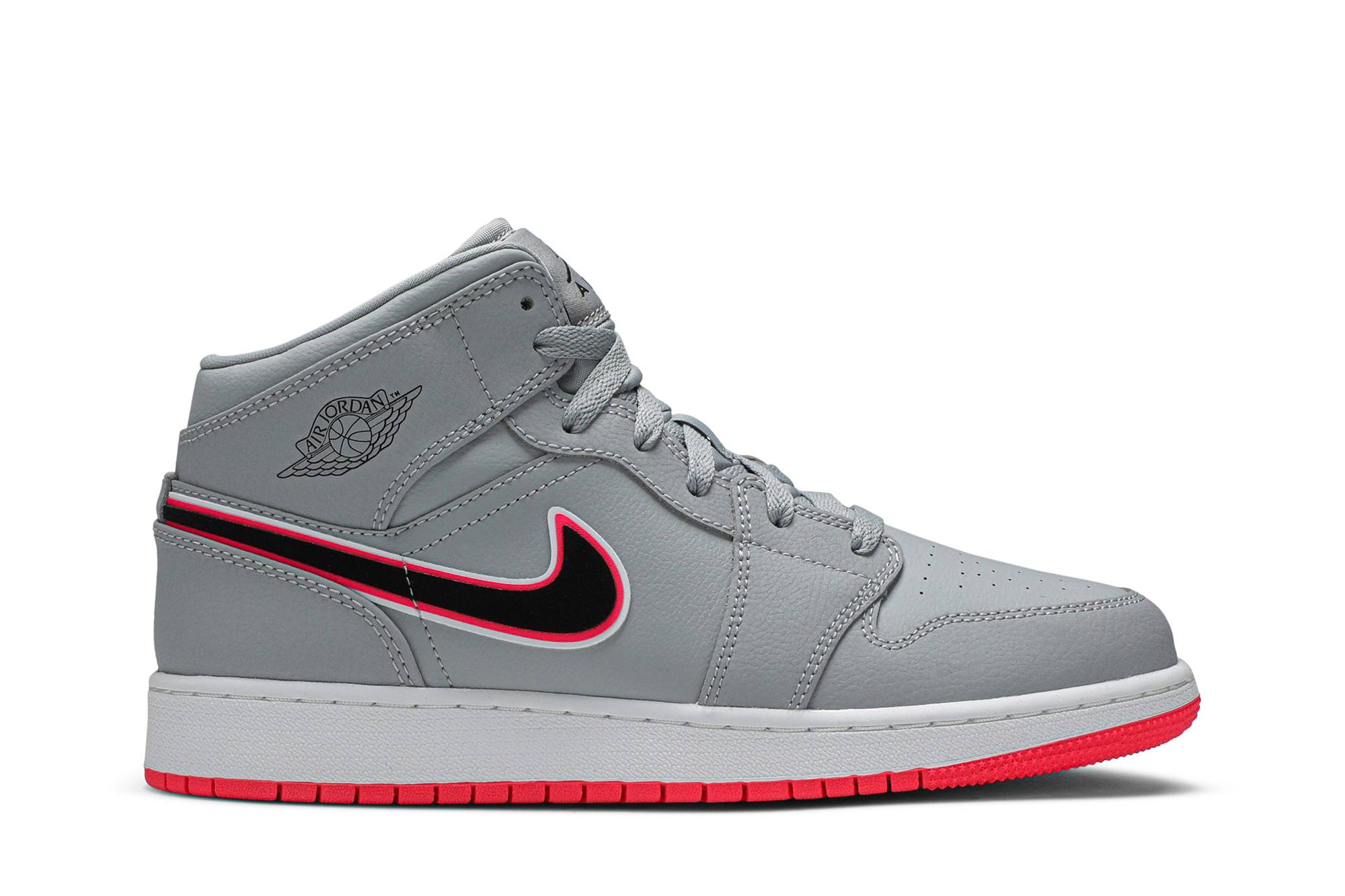 ( Grade School ) Air Jordan 1 Mid ‘Wolf Grey Pink’ 555112-060