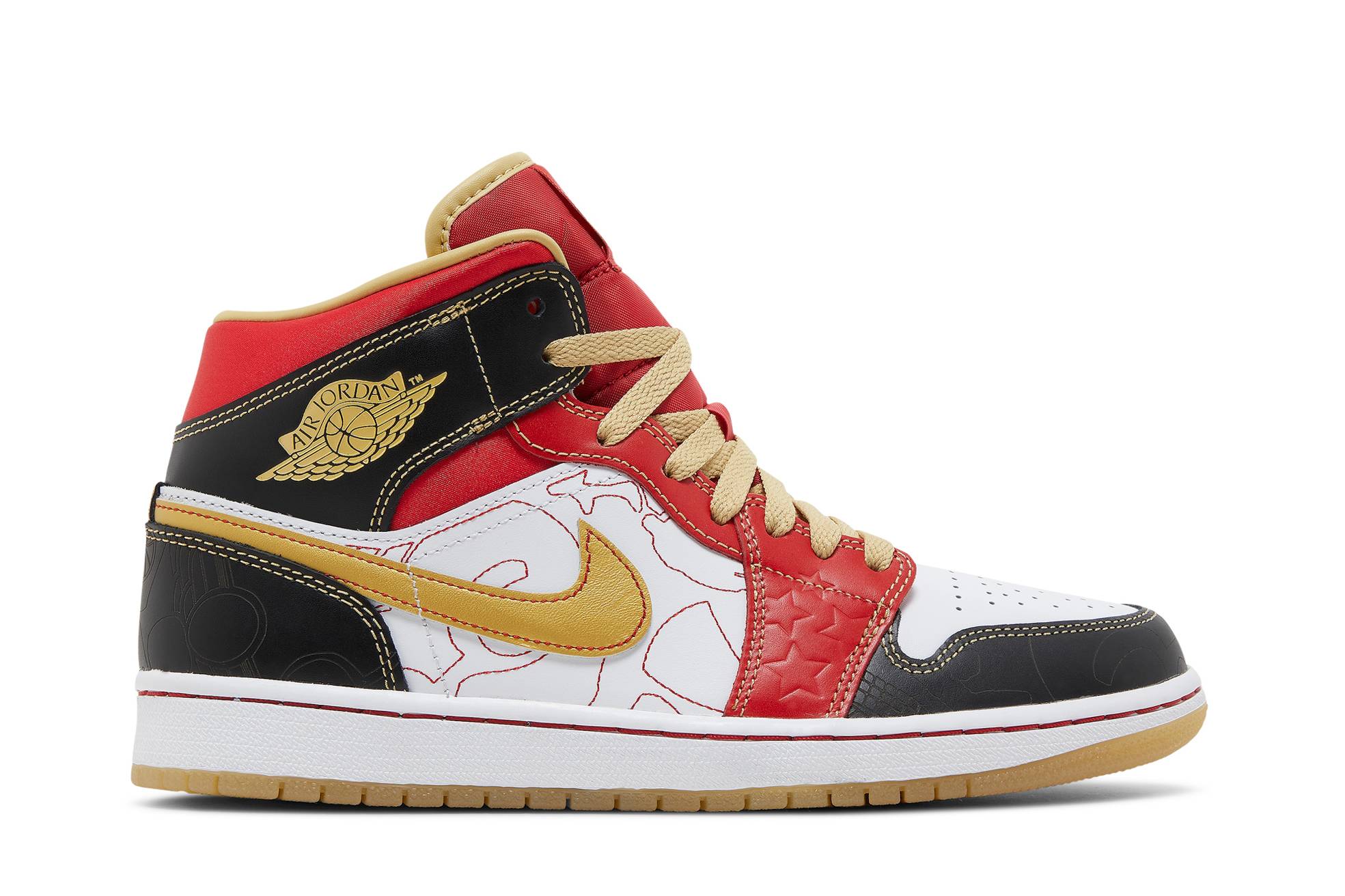 Air Jordan 1 Mid XQ ‘White Black Sport Red’ 2022 DV0576-176