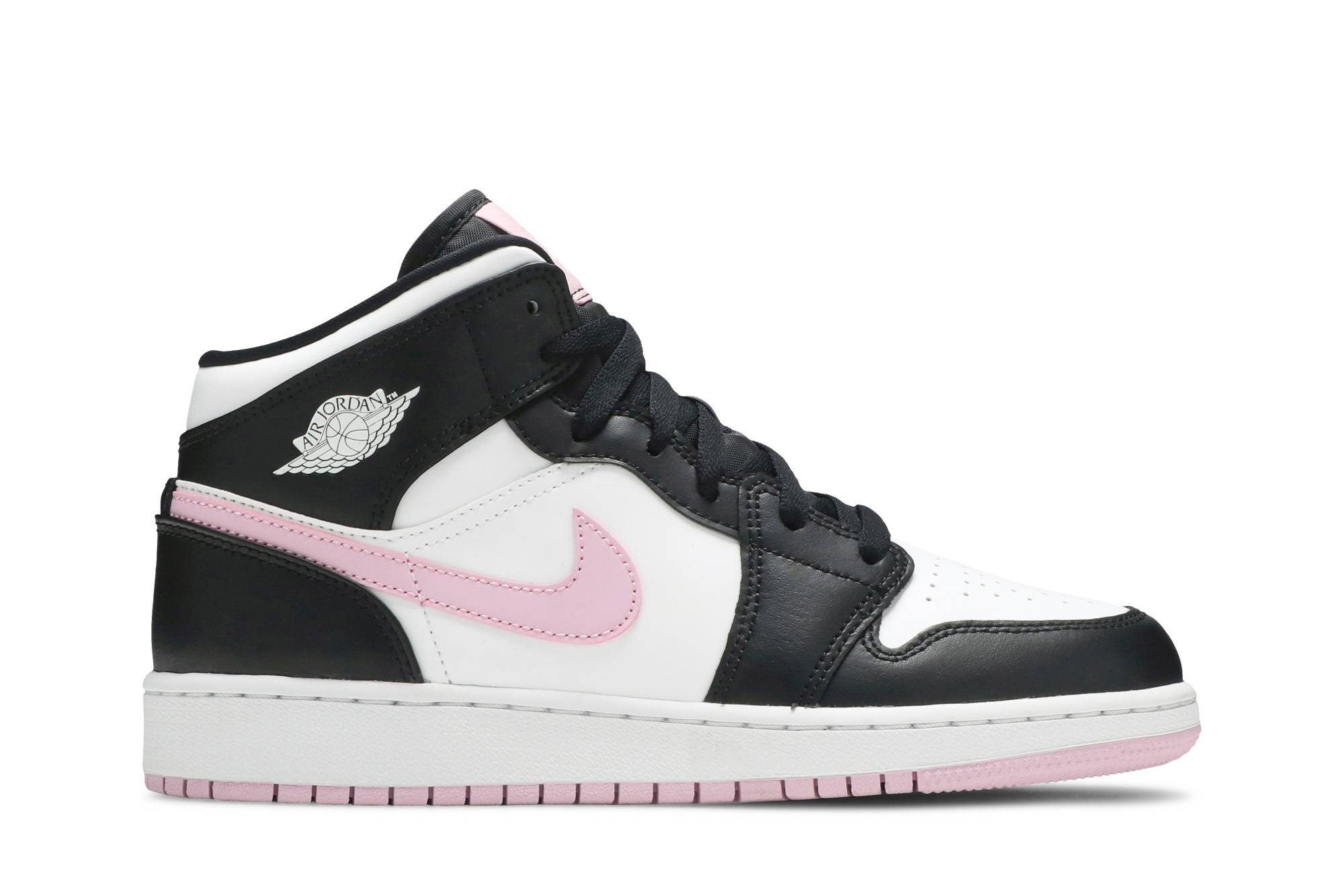 ( Grade School ) Air Jordan 1 Mid White Light Arctic Pink 555112-103