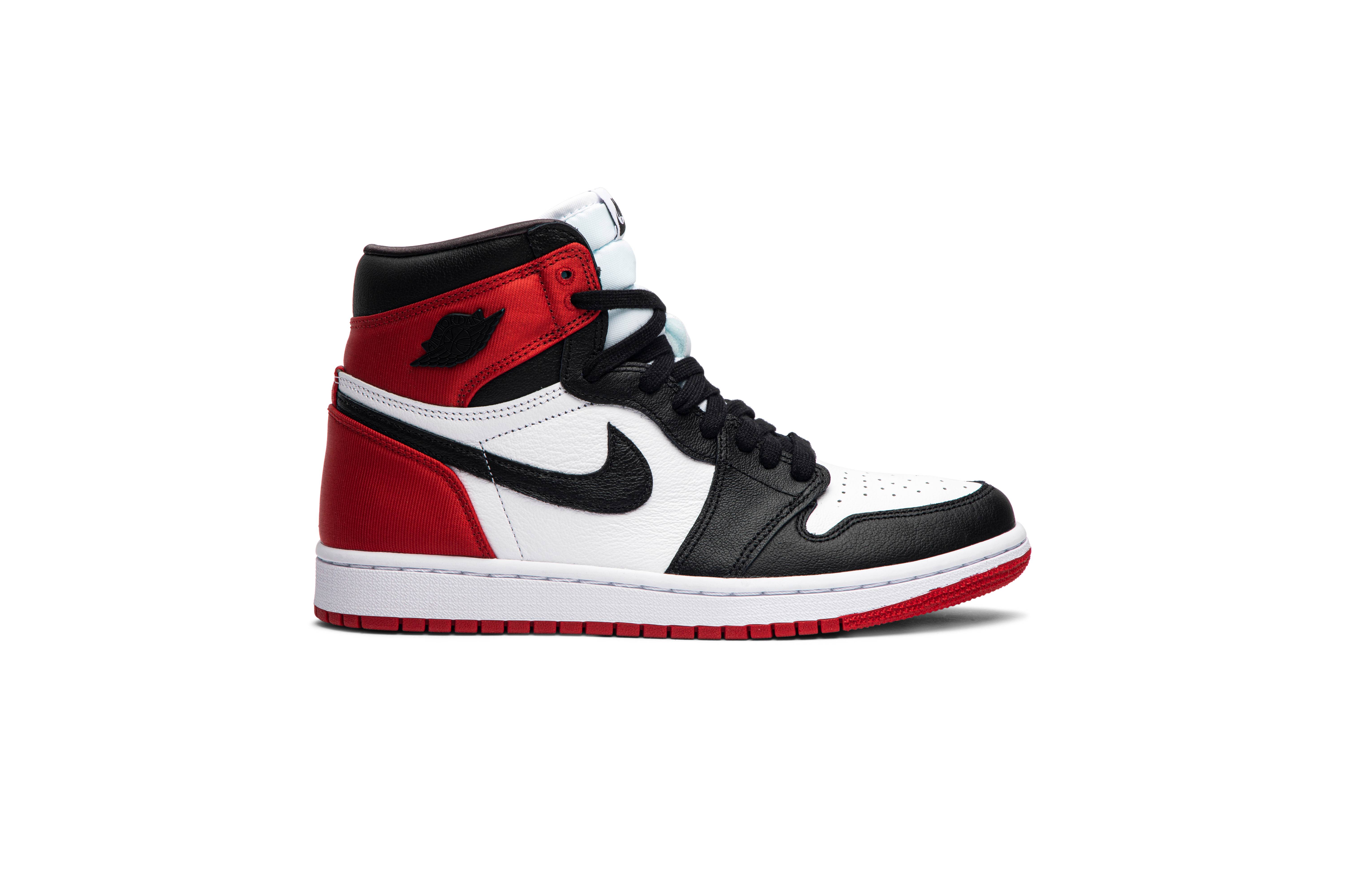 ( Women ) Air Jordan 1 Retro High Satin Black Toe CD0461-016