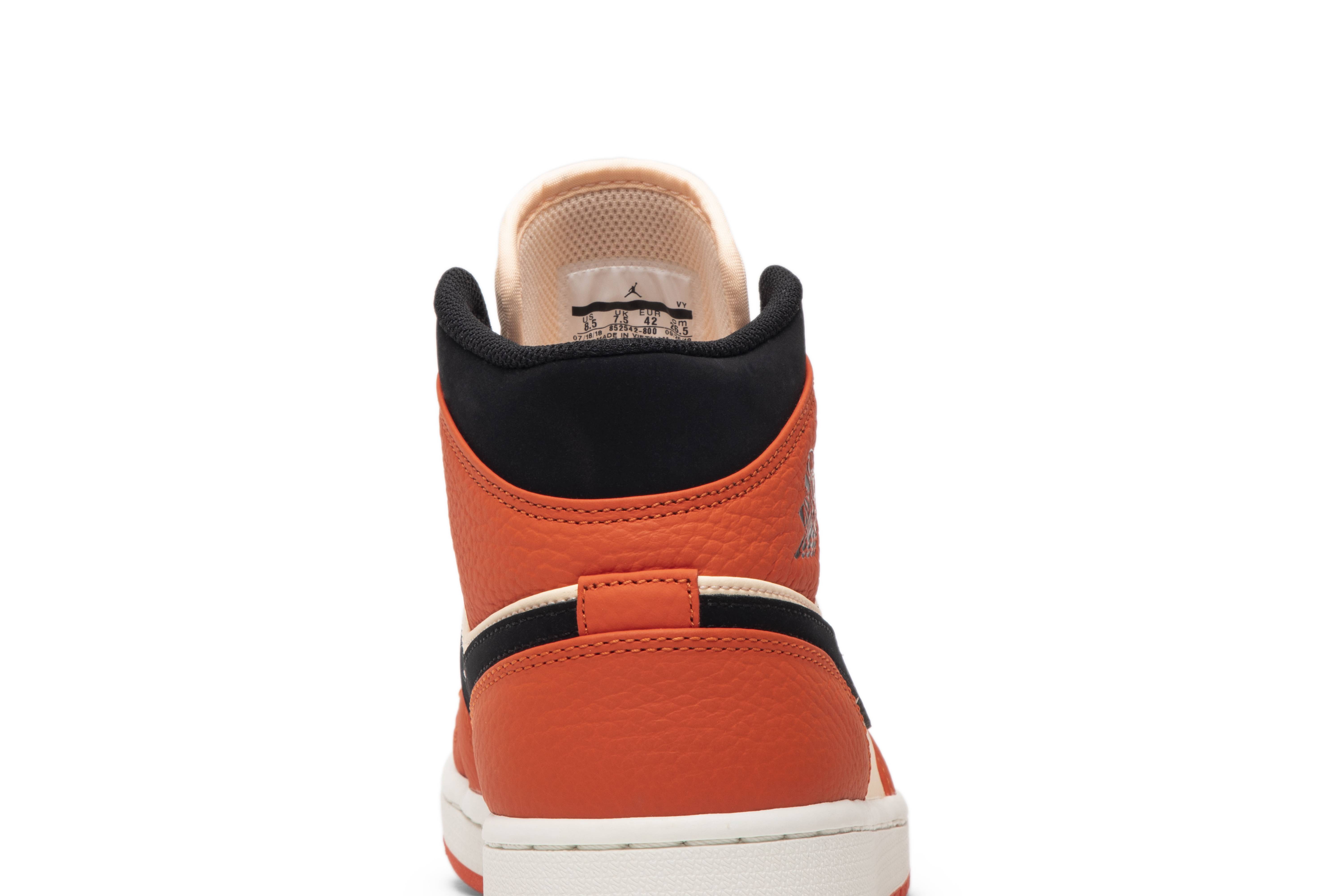 Air Jordan 1 Retro Mid SE Team Orange 852542-800 - Image 7