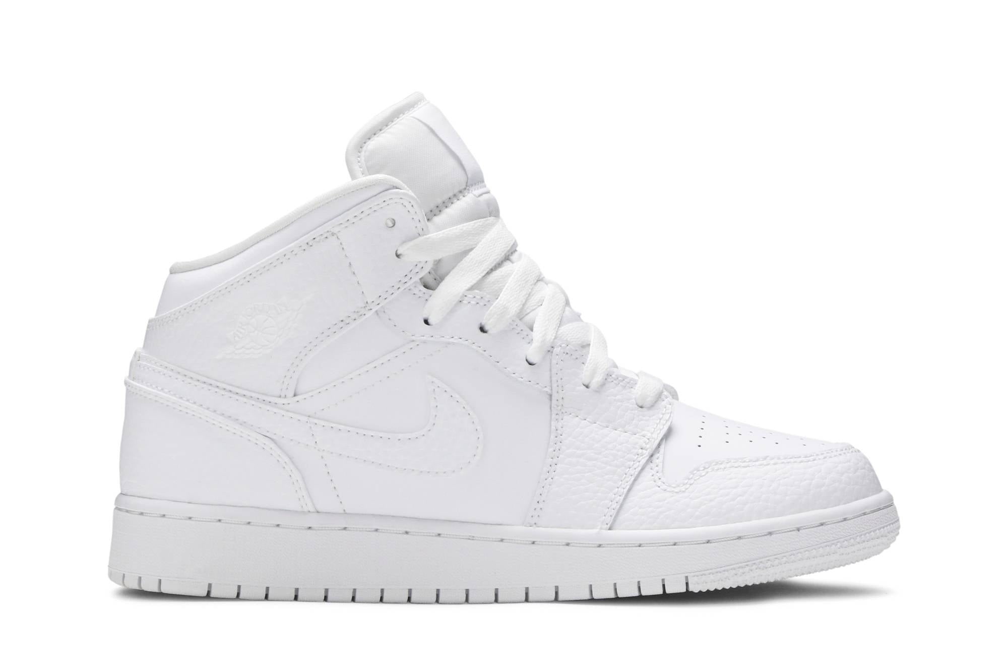 ( Grade School ) Air Jordan 1 Mid ‘Triple White’ 554725-130